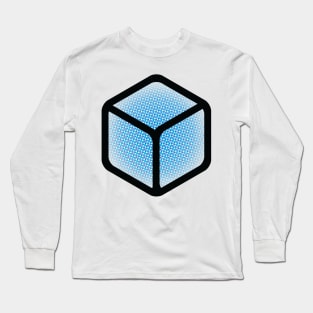 Cube Halftone Pixel Burst Long Sleeve T-Shirt